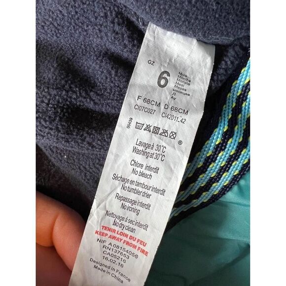 Catimini Baby Boys Coat • Made in France •  Sz 6m • Teal Blue • Zip up - Picture 8 of 9